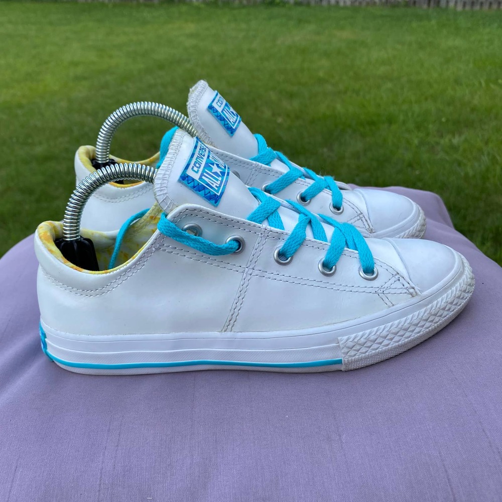 EUC Converse AS Madison Ox White/Lemon Haze Egg Sneaker US Youth Sz 2  656091C